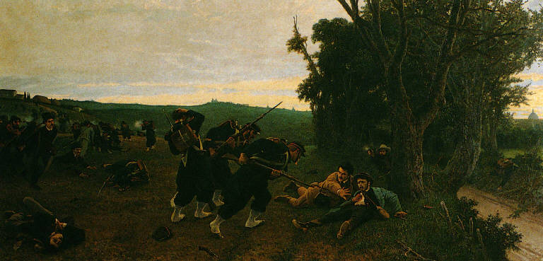 Morte di Enrico Cairoli a Villa Glori, Morte di Enrico Cairoli a Villa Glori (dipinto) di Ademollo Carlo (sec. XIX)