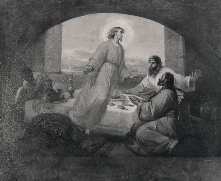 Disparizione di Cristo in Emmaus, Disparizione di Cristo in Emmaus (dipinto) di Cornienti Cherubino (sec. XIX)