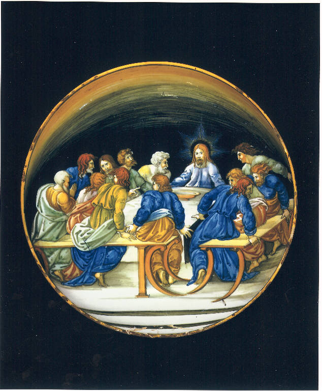 Ultima cena (targa) di Nicola da Urbino (secondo quarto sec. XVI)