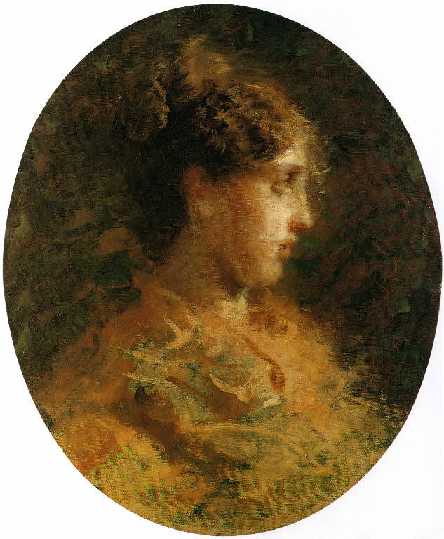 Giovane signora, Figura femminile (dipinto) di Cremona Tranquillo (sec. XIX)