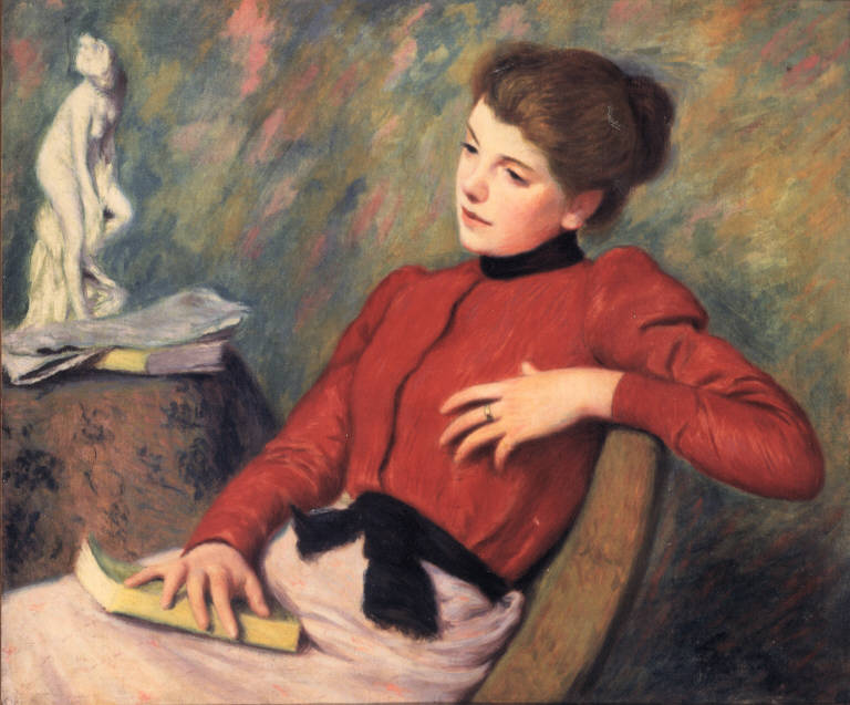 Riflessione, Figura femminile seduta (dipinto) di Zandomeneghi Federico (sec. XIX)