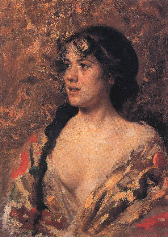 Figura di ragazza, Figura femminile (dipinto) di Tallone Cesare (fine/inizio secc. XIX/ XX)