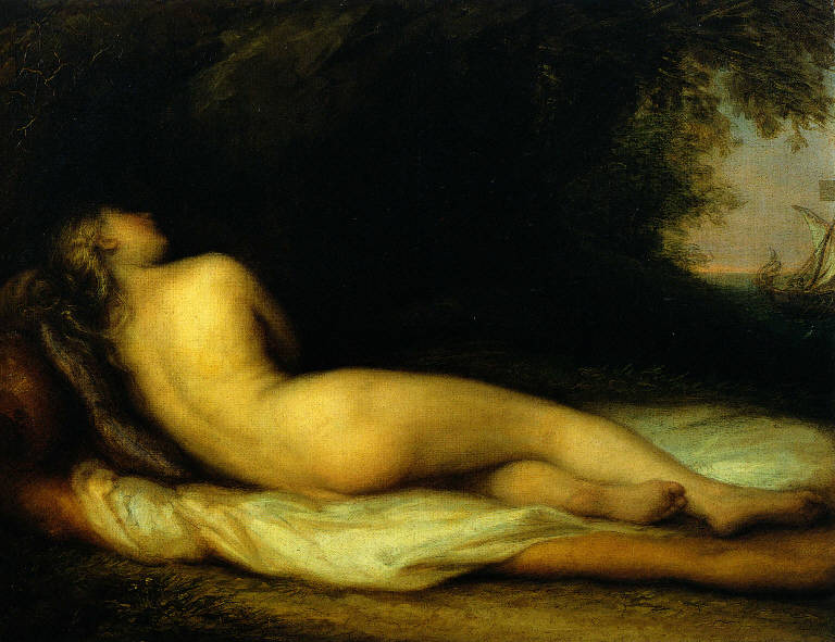 Arianna abbandonata, Arianna abbandonata sull'isola di Nasso (dipinto) di Carnovali Giovanni (sec. XIX)