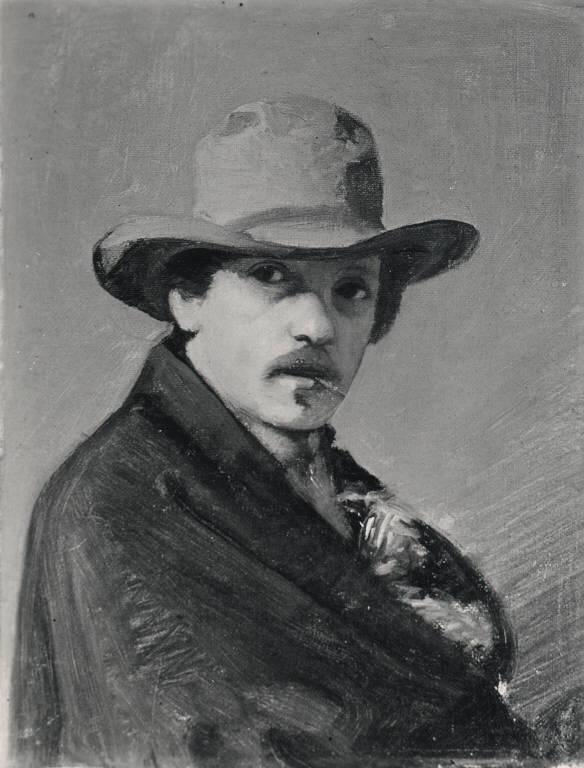 Ritratto d'uomo con cappello, Ritratto d'uomo (dipinto) di Altieri Giovanni (sec. XIX)