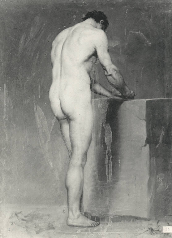 Studio di nudo, Giovane nudo (dipinto) di Michis Pietro (sec. XIX)