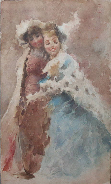 Page boudeur, Figure femminili (dipinto) di Cremona Tranquillo (attr.) (sec. XIX)