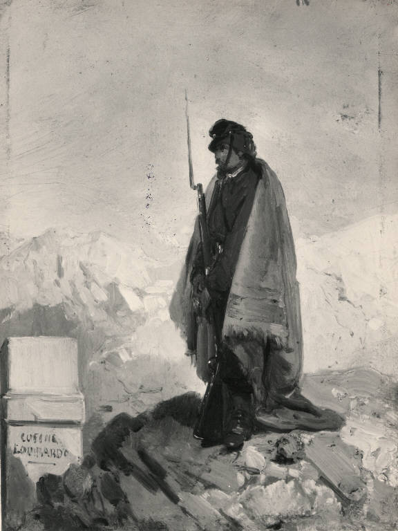La vedetta, Soldato (dipinto) di Induno Girolamo (sec. XIX)