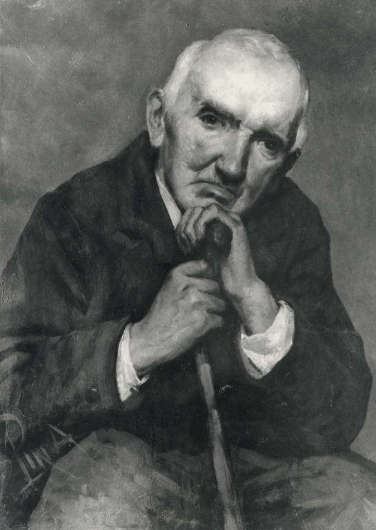Ritratto di vecchio con bastone, Ritratto d'uomo (dipinto) di Pina Enrico (fine sec. XIX)