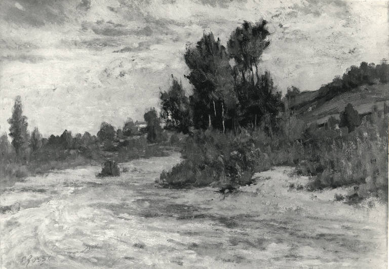 Paesaggio con alberi, Paesaggio con alberi (dipinto) di Rossi Erminio (primo quarto sec. XX)