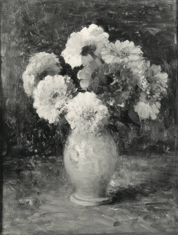 Vaso con fiori, Vaso con fiori (dipinto) di Rossi Erminio (secc. XIX/ XX)