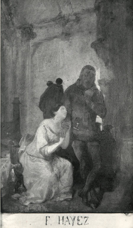 Il sicario disarmato dalle preghiere della moglie, Sicario disarmato (dipinto) di Buzio Pacifico (fine sec. XIX)