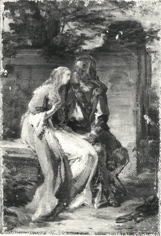 I fidanzati, Giovani amanti (dipinto) di Buzio Pacifico (sec. XIX)
