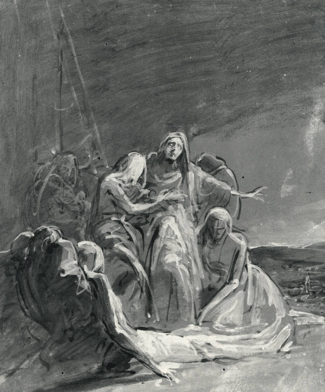 Ai piedi della croce, Cristo deposto dalla croce (dipinto) di Massacra Pasquale (sec. XIX)