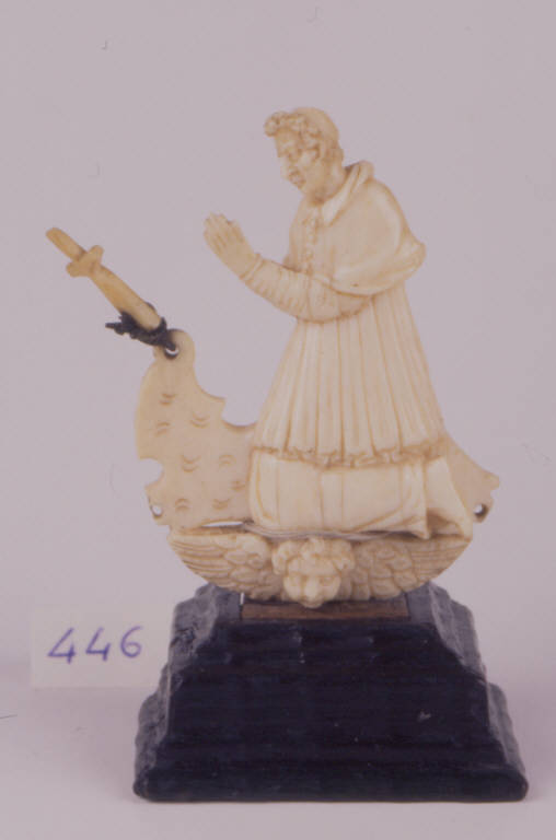 San Carlo Borromeo in adorazione della croce (placchetta) (sec. XVIII)