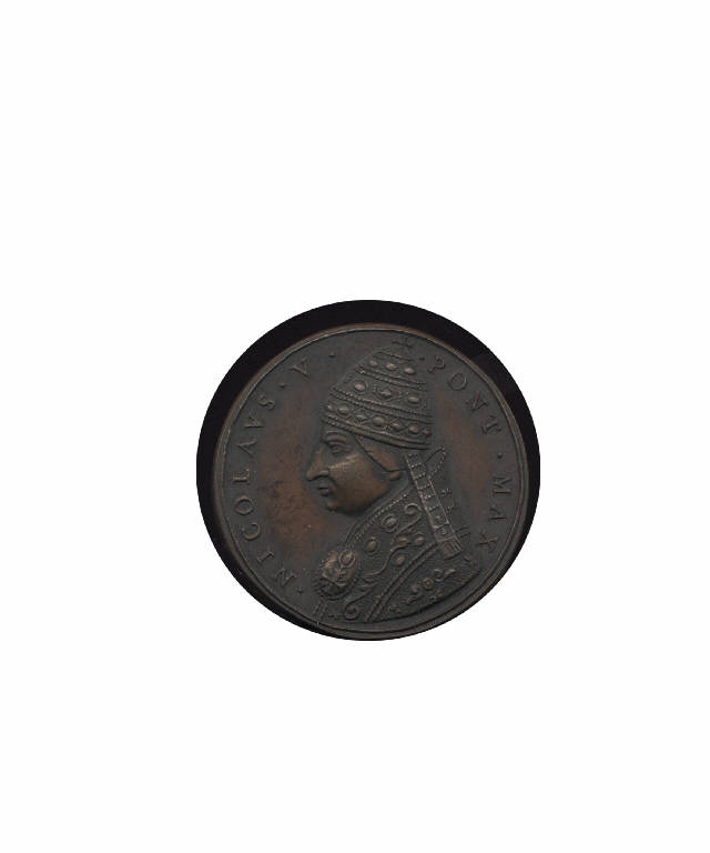 Nicolo' V / Porta Santa (medaglia pontificia) di Paladino Girolamo (seconda metà sec. XVII)