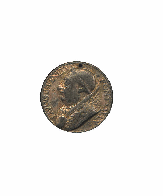 Paolo II papa / San Pietro e San Paolo con in mezzo gregge (medaglia pontificia) (secc. XVII/ XIX)