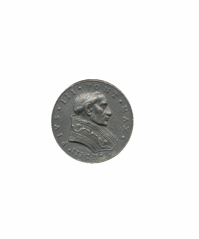 Pio III Papa / Stemma (medaglia pontificia) di Paladino Girolamo (seconda metà sec. XVII)