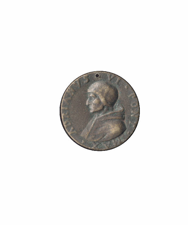 Adriano VI papa / Salita al soglio (medaglia pontificia) (fine sec. XVII)
