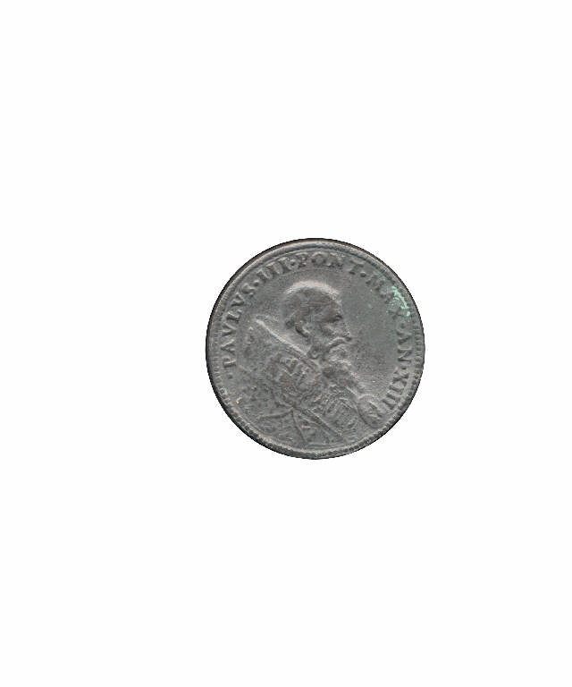 Paolo III, papa / Basilica di san Pietro, veduta (medaglia pontificia) (secc. XVII/ XIX)