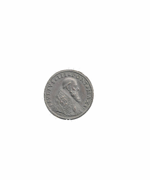 Giulio III, papa / Personificazione della Sicurezza del popolo (medaglia pontificia) (secc. XVII/ XIX)