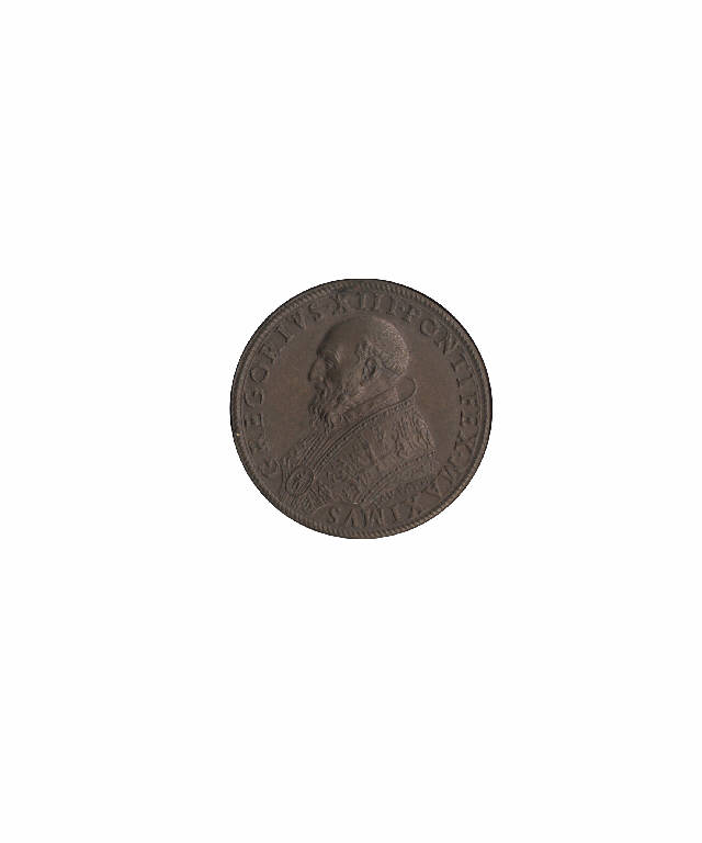 Gregorio XIII papa / Ponte sul fiume Pelia (medaglia pontificia) (secc. XVII/ XIX)