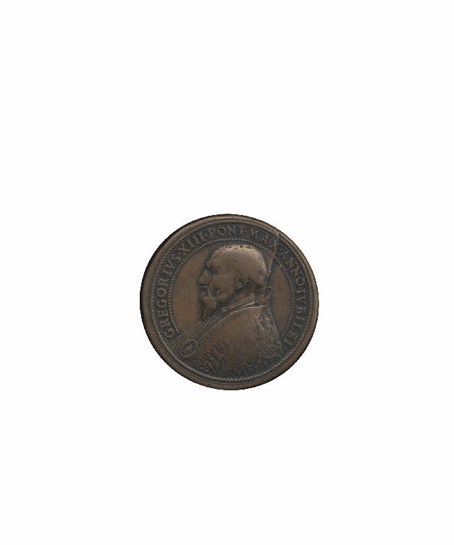 Gregorio XIII papa / Apertura della Porta Santa (medaglia pontificia) (secc. XVII/ XIX)