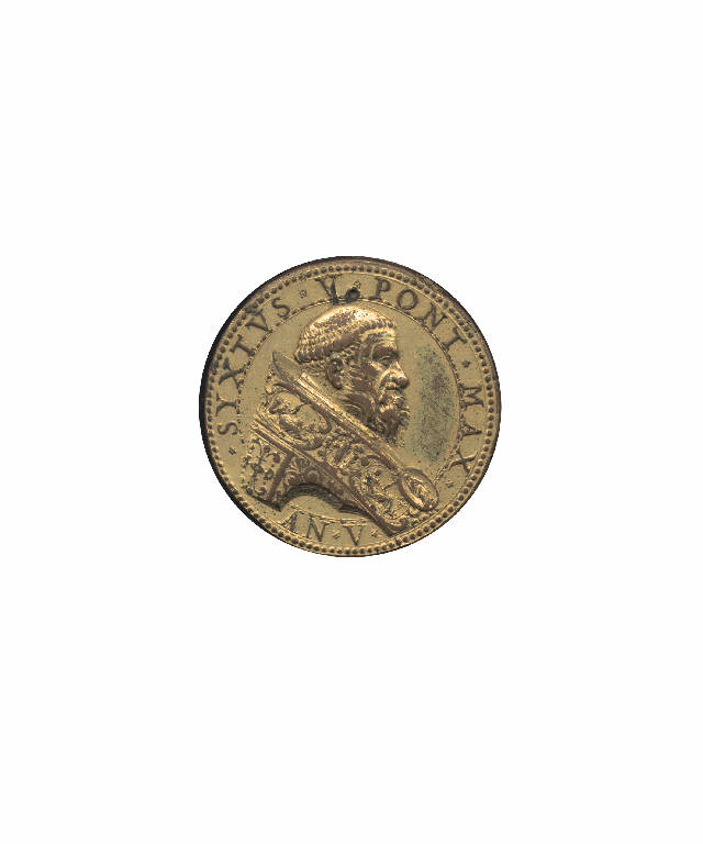 Sisto V papa, / Ponte (medaglia pontificia) (secc. XVII/ XIX)