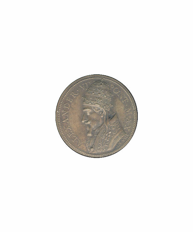 Alessandro VII / Chiesa di San Paolo (medaglia pontificia) di Hamerani (Bottega) (secc. XVII/ XVIII)