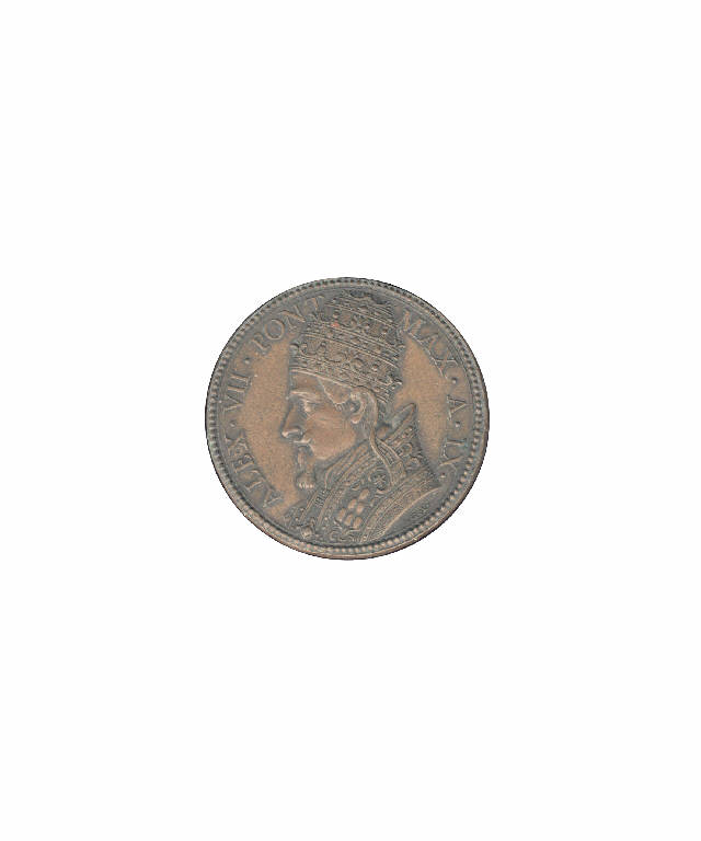 Alessandro VII / Scala santa (medaglia pontificia) di Hamerani (bottega) (terzo quarto secc. XVII/ XVIII)