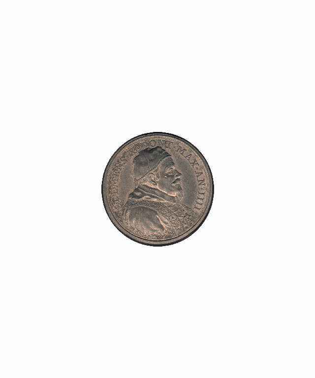 Clemente X / Veduta agreste (medaglia pontificia) di Hamerani G. (secc. XVII/ XIX)