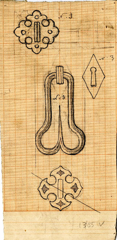 SERRATURE (disegno) di Bagatti Valsecchi Fausto; Bagatti Valsecchi Giuseppe (secc. XIX/ XX)
