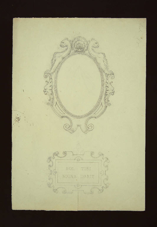 MOTIVO DECORATIVO PER CORNICE E CARTIGLIO (disegno) di Bagatti Valsecchi Fausto; Bagatti Valsecchi Giuseppe (secc. XIX/ XX)