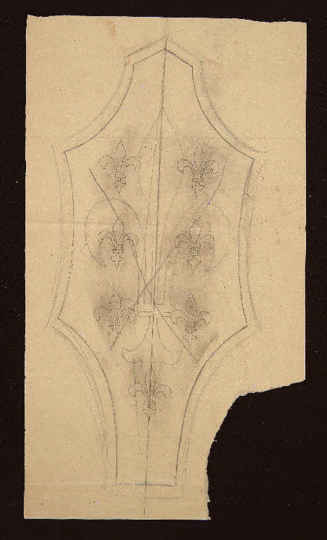 STEMMA CON GIGLI (disegno) di Bagatti Valsecchi Fausto; Bagatti Valsecchi Giuseppe (secc. XIX/ XX)