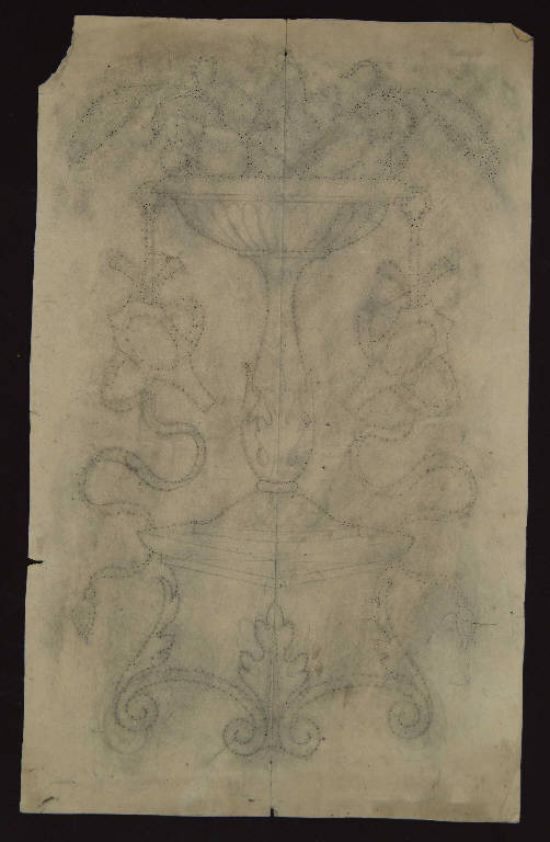 MOTIVO DECORATIVO A CANDELABRA (disegno) di Bagatti Valsecchi Fausto; Bagatti Valsecchi Giuseppe (secc. XIX/ XX)