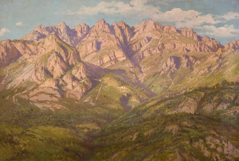 Monte Resegone (dipinto) di Pizzi, Carlo (terzo quarto sec. XIX)