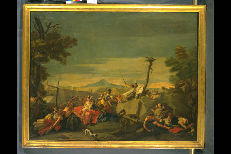 MOSÈ E IL SERPENTE DI BRONZO (dipinto) di Ligari Cesare (sec. XVIII)