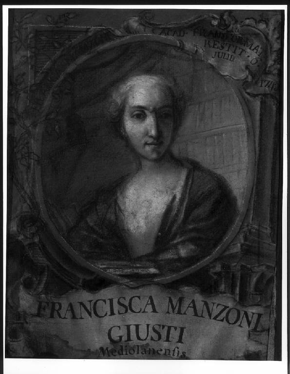 RITRATTO DI FRANCESCA MANZONI GIUSTI (disegno) di Bossi Benigno (metà sec. XVIII)