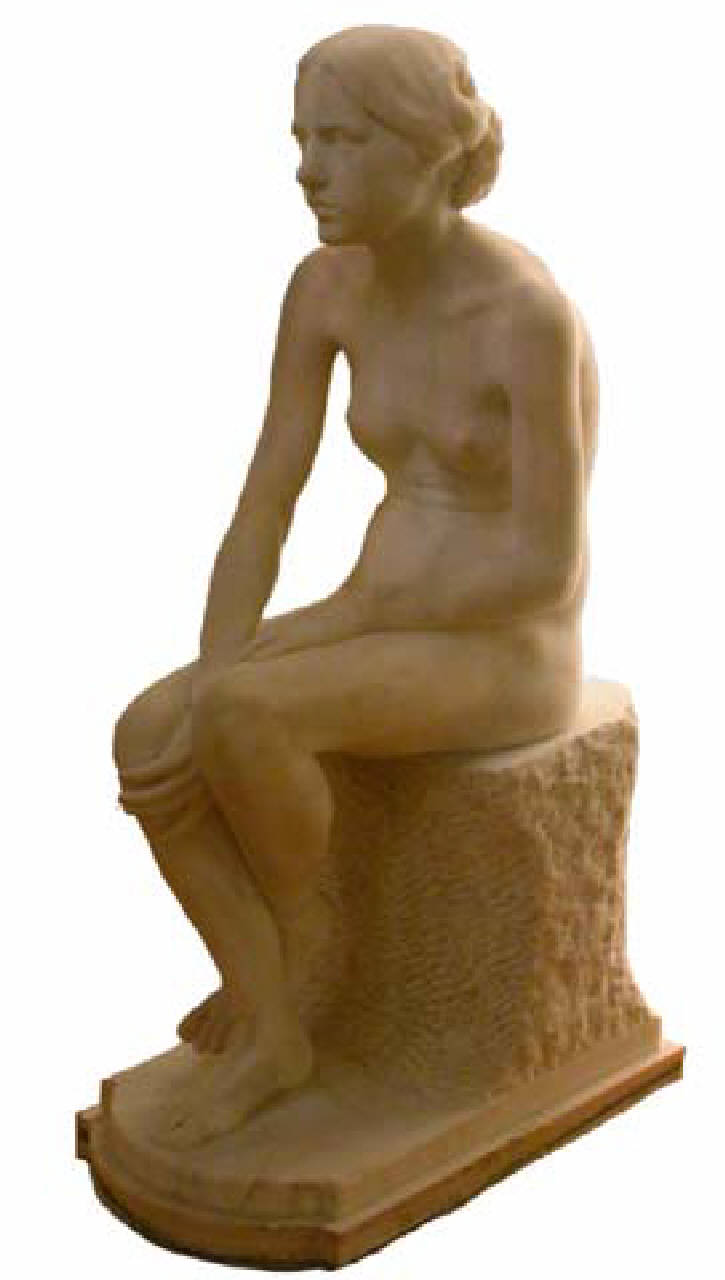 Ignara mali, Donna nuda seduta (statua) di Danielli Bassano (primo quarto sec. XX)