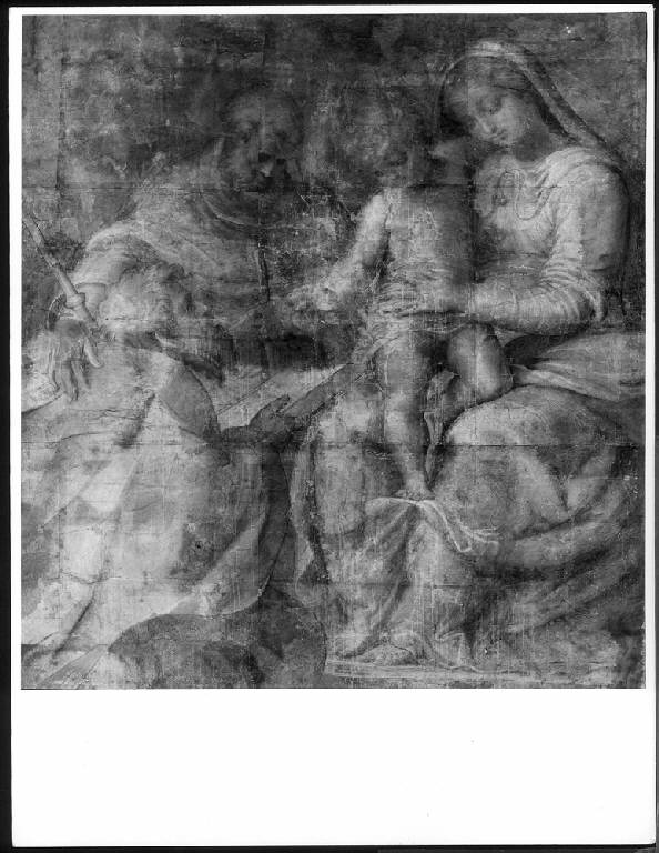 MADONNA CON BAMBINO E SANTI (dipinto) di Campi Bernardino (terzo quarto sec. XVI)