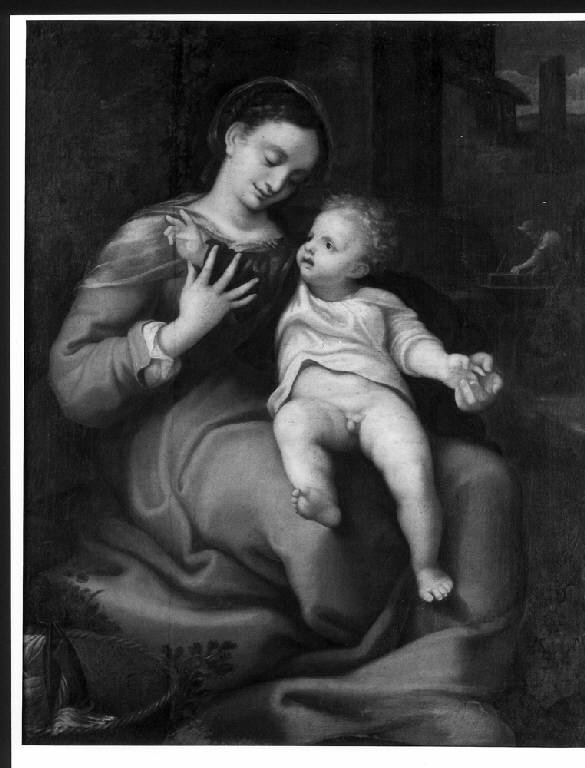 Madonna della cesta, MADONNA CON BAMBINO (dipinto) - scuola lombarda (?) (metà sec. XVII)
