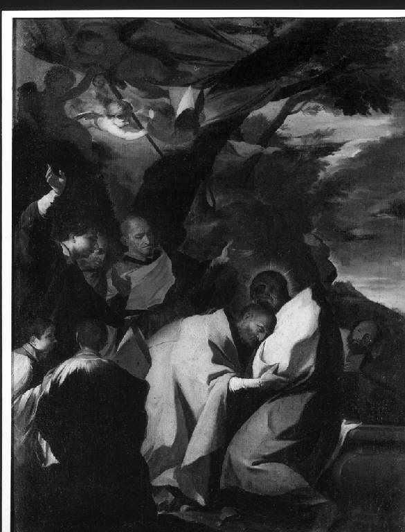 INCONTRO DI DUE SANTI (?) (dipinto) di Pozzo Andrea (sec. XVII)