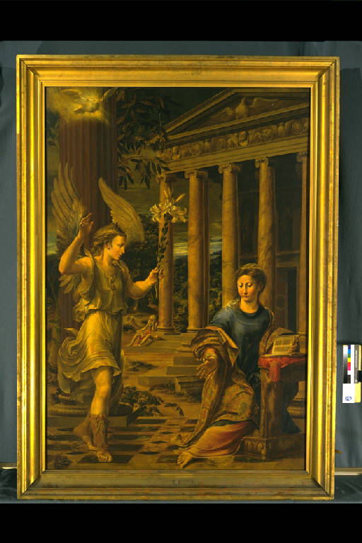 ANNUNCIAZIONE (dipinto) di Mazzola Bedoli Girolamo (sec. XVI)