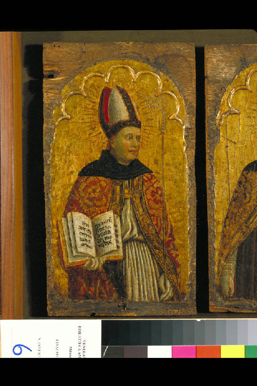 Polittico di San Nicola da Tolentino, BEATO VESCOVO AGOSTINIANO (dipinto) di Mazone Giovanni (sec. XV)