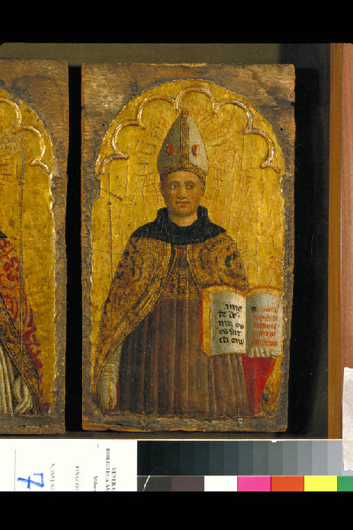 Polittico di San Nicola da Tolentino, BEATO VESCOVO AGOSTINIANO (dipinto) di Mazone Giovanni (sec. XV)