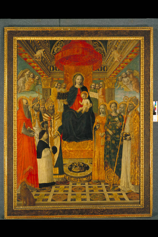 Pala Calagrani, SACRA CONVERSAZIONE (dipinto) di Ambrogio da Fossano detto Bergognone (sec. XV)