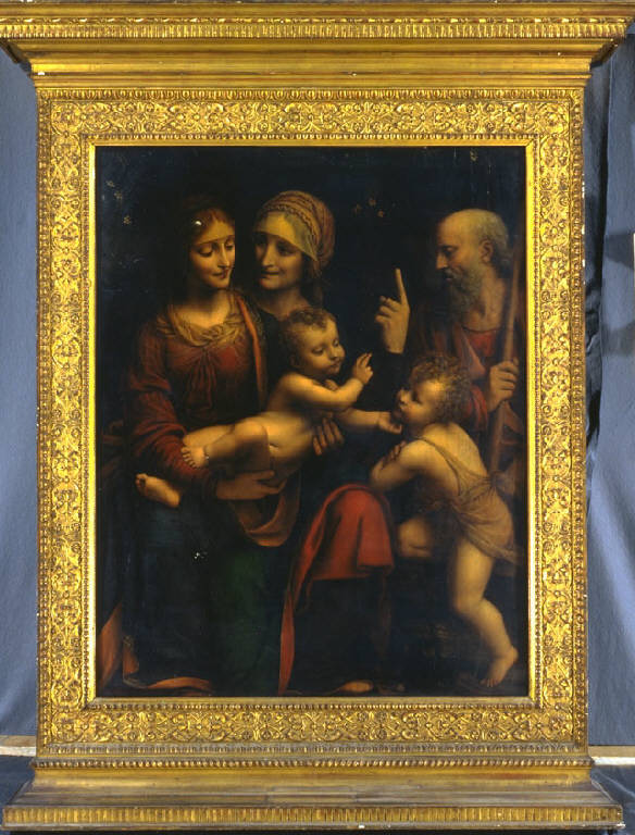 Santa Famiglia con Sant'Anna e San Giovannino, Sacra famiglia con S. Anna e S. Giovannino (dipinto) di Luini, Bernardino (sec. XVI)