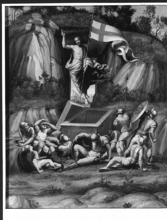 RESURREZIONE DI CRISTO (dipinto) - scuola ferrarese (prima metà sec. XVI)