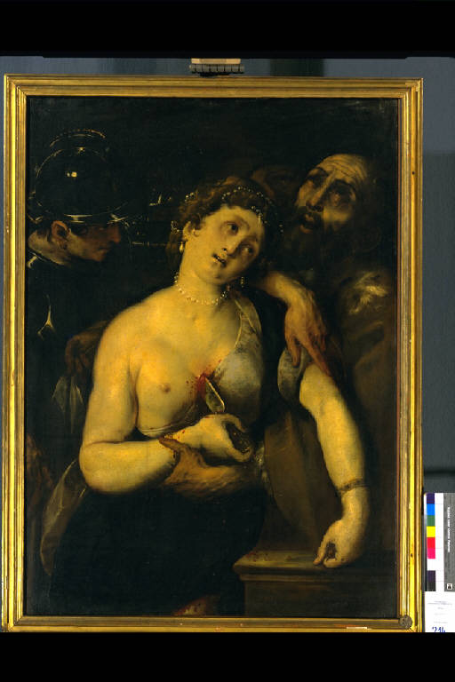 SUICIDIO DI LUCREZIA ROMANA (dipinto) di Gherardini Melchiorre (sec. XVII)