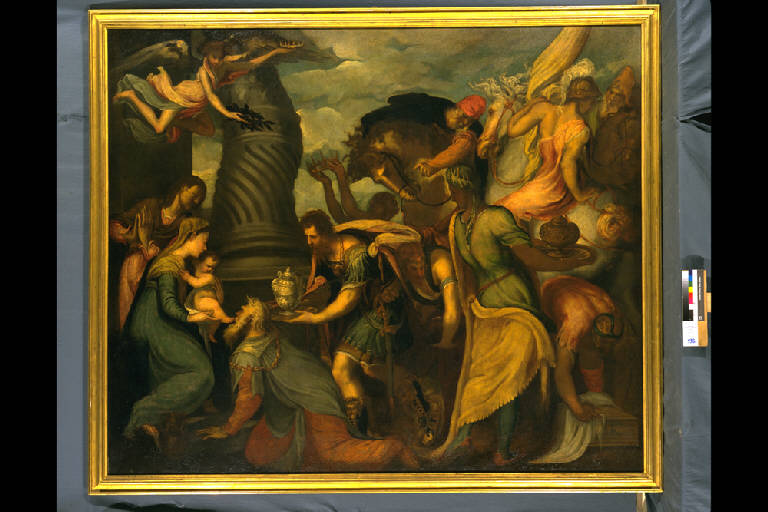ADORAZIONE DEI MAGI (dipinto) di Meldolla Andrea detto Schiavone (metà sec. XVI)