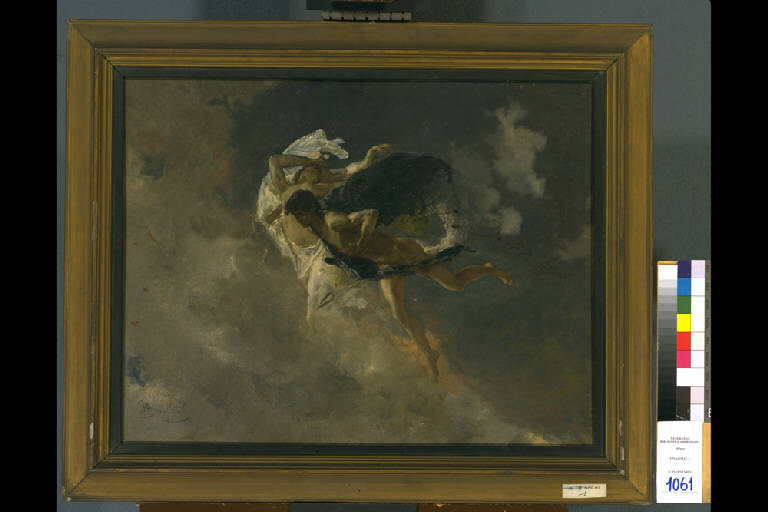 PAOLO E FRANCESCA (dipinto) di Bianchi Mosè (sec. XIX)